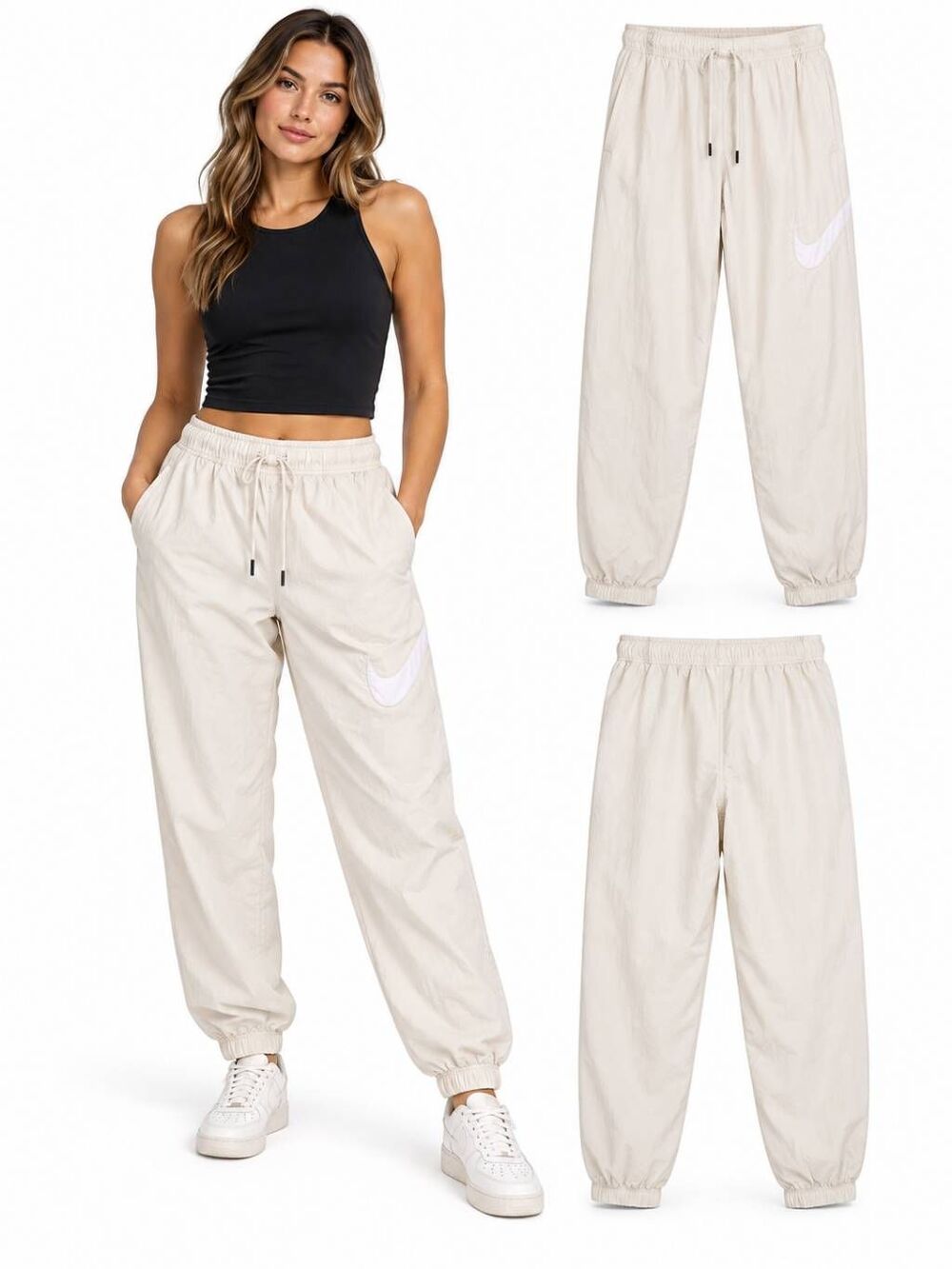 Nike Womens White Woven Jogger Pants Size Small NWT
